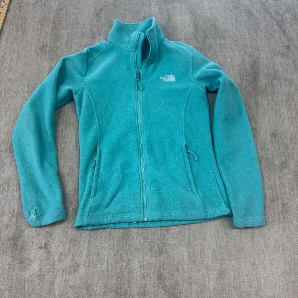 The North Face TKA 100 Fleece Jacket Womens Small Turquoise Blue Full Zip